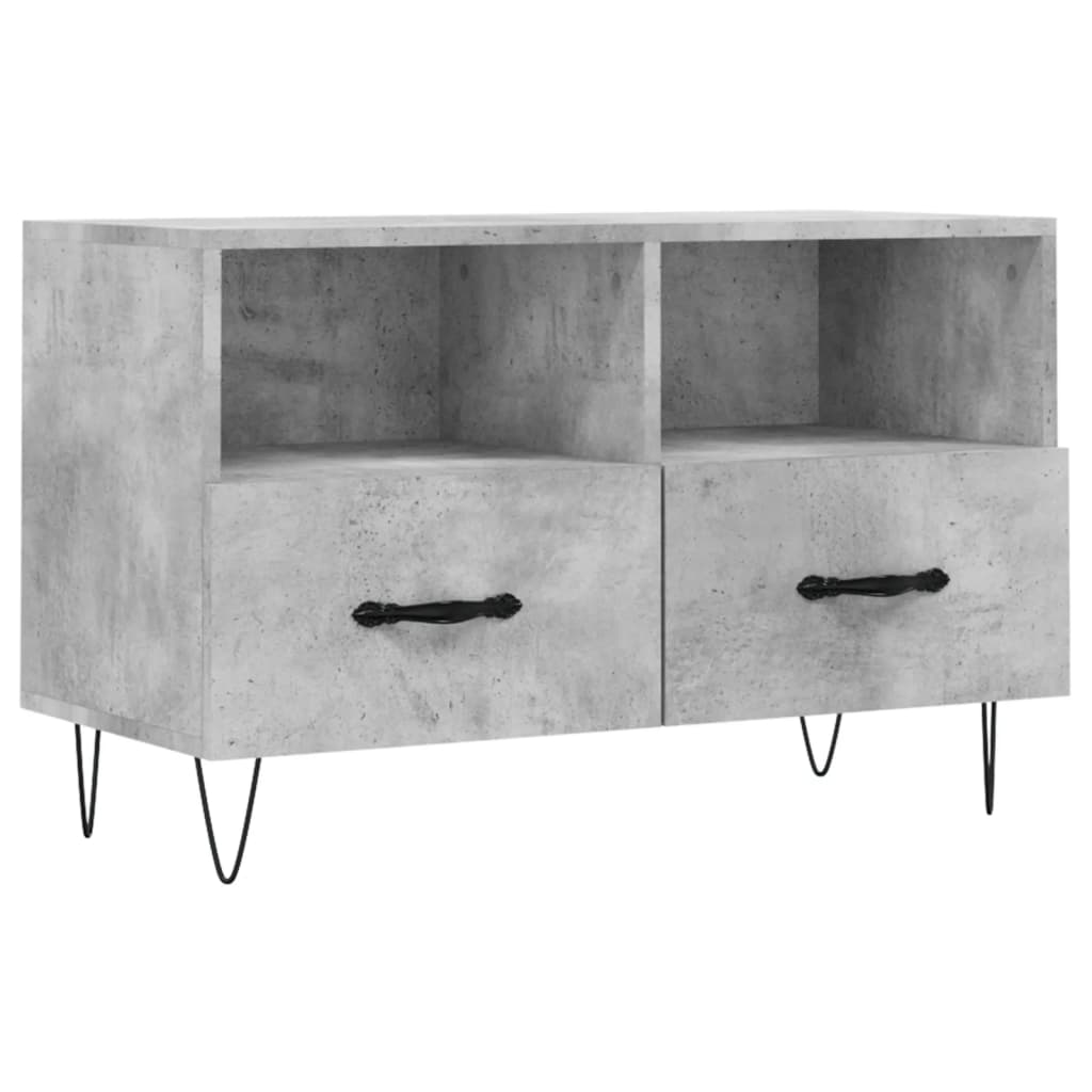 betonszürke szerelt fa TV-szekrény 80 x 36 x 50 cm
