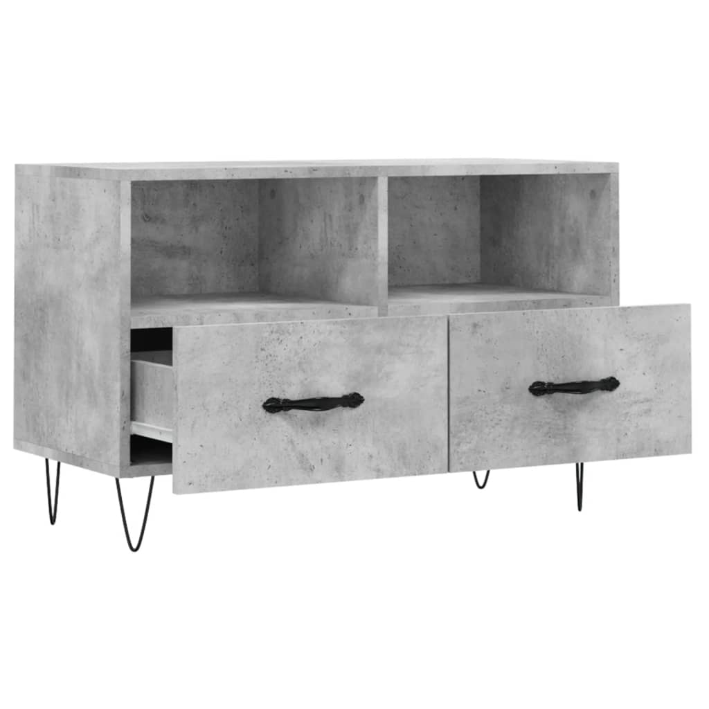 betonszürke szerelt fa TV-szekrény 80 x 36 x 50 cm