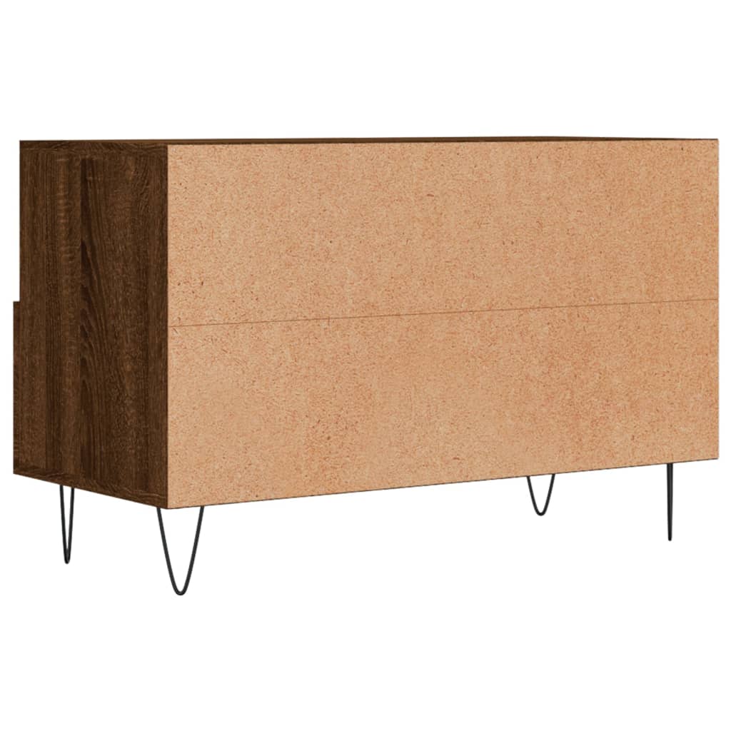 barna tölgyszínű szerelt fa TV-szekrény 80 x 36 x 50 cm