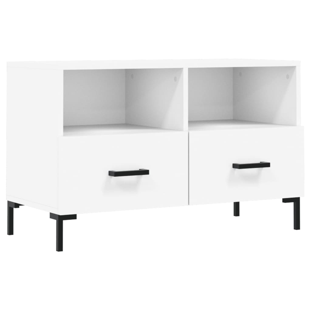 fehér szerelt fa TV-szekrény 80 x 36 x 50 cm