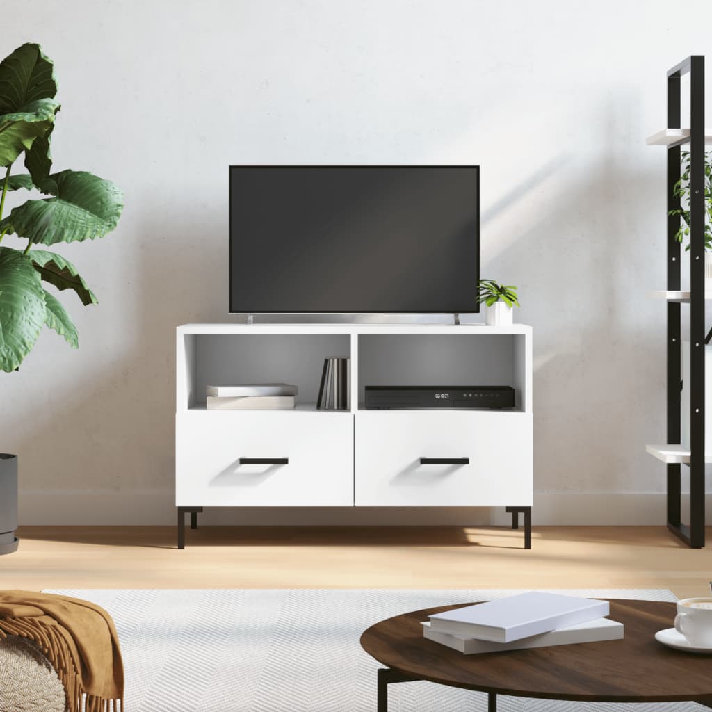 fehér szerelt fa TV-szekrény 80 x 36 x 50 cm