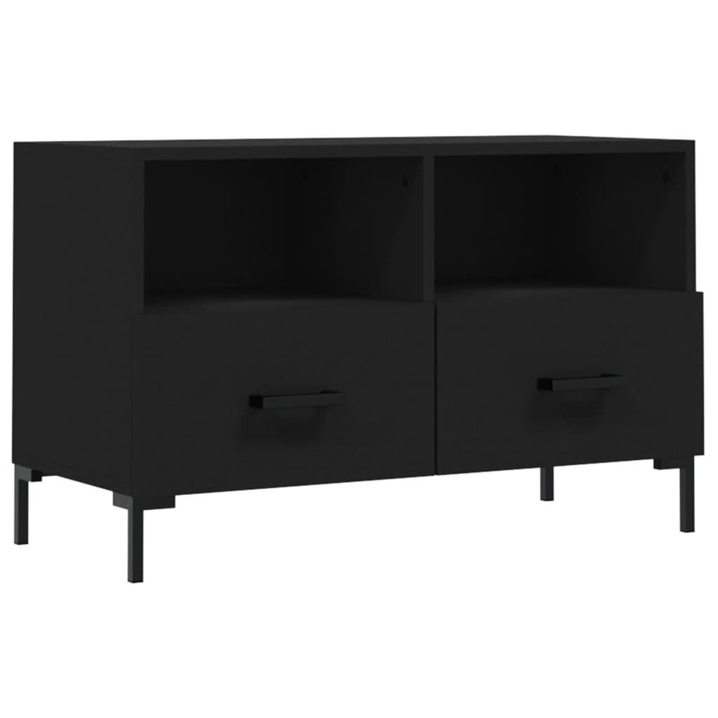 fekete szerelt fa TV-szekrény 80 x 36 x 50 cm