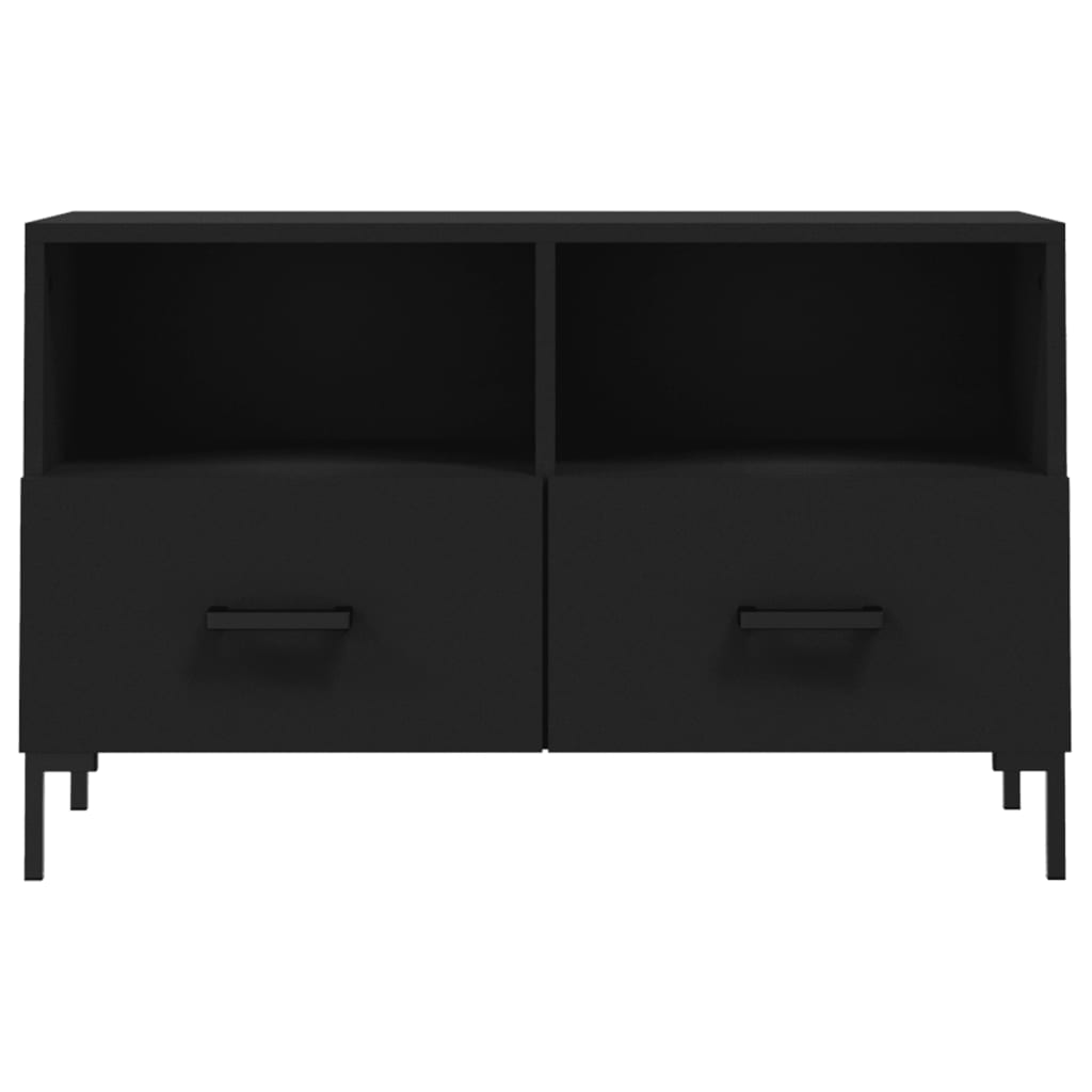 fekete szerelt fa TV-szekrény 80 x 36 x 50 cm