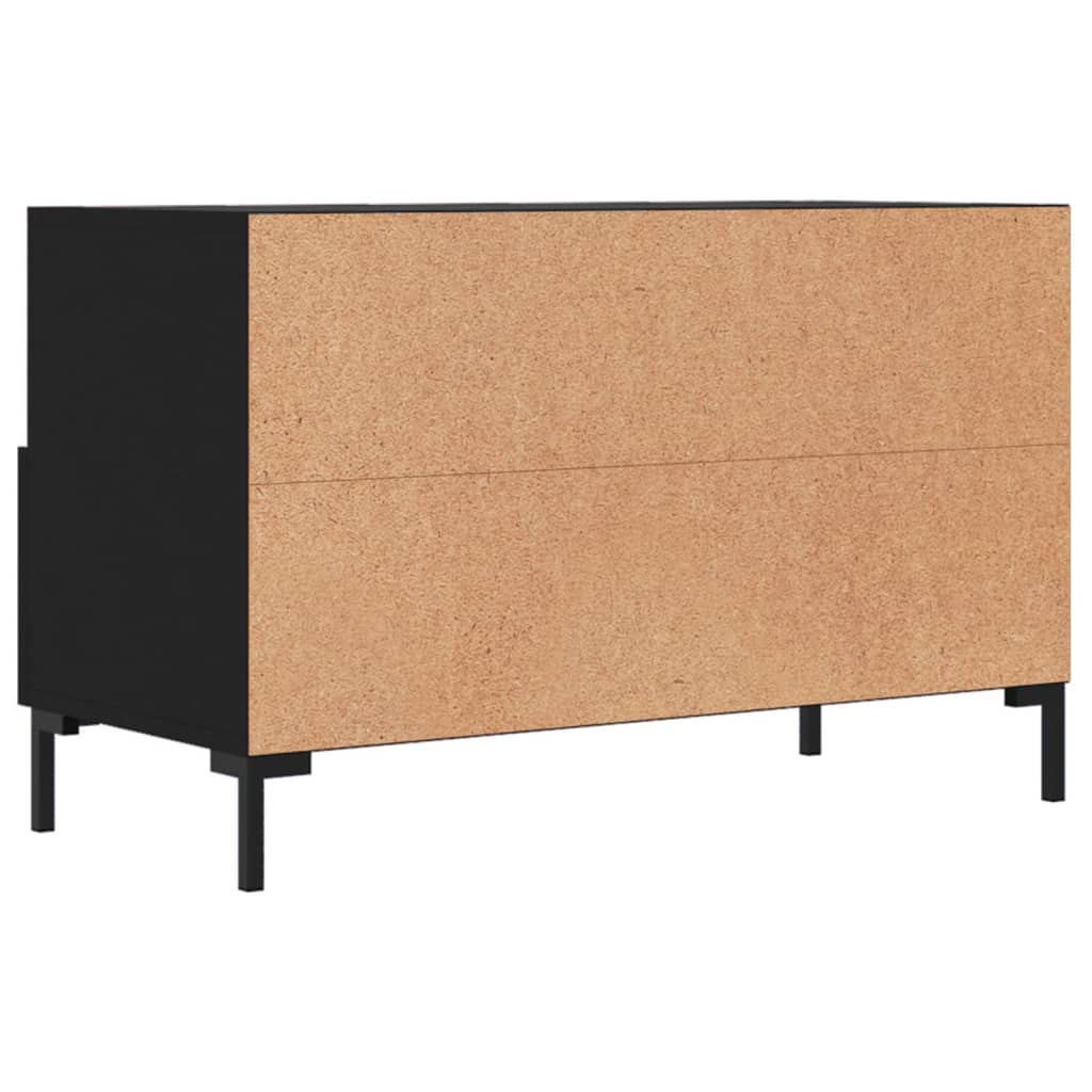 fekete szerelt fa TV-szekrény 80 x 36 x 50 cm