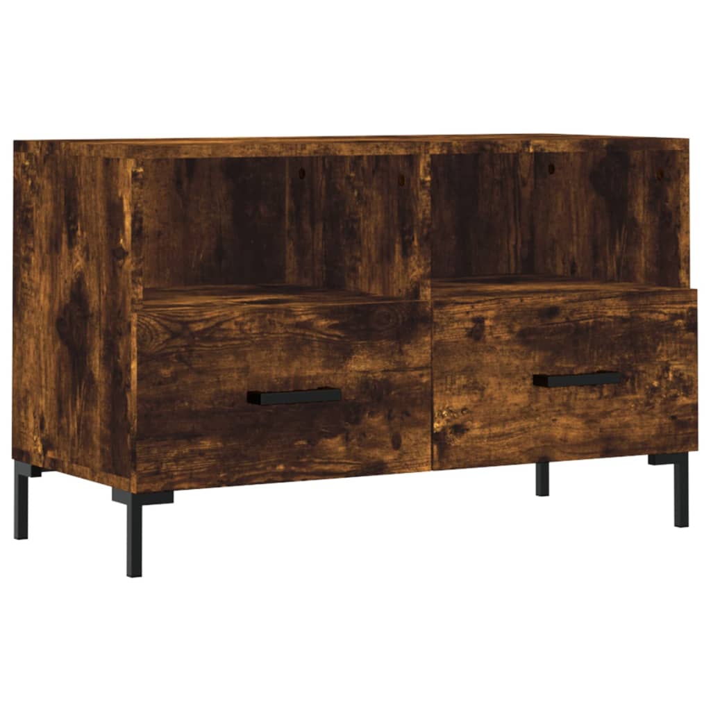 füstös tölgy színű szerelt fa TV-szekrény 80 x 36 x 50 cm