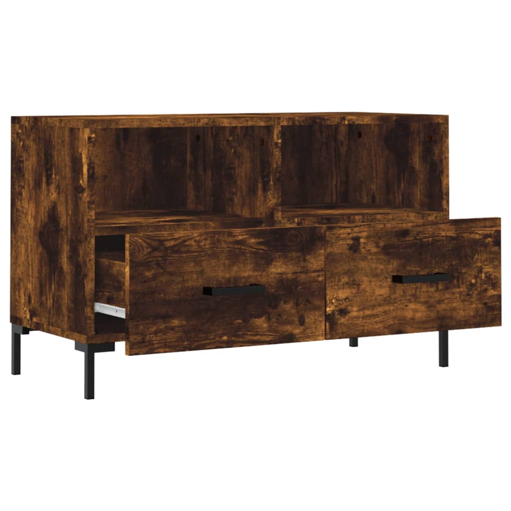füstös tölgy színű szerelt fa TV-szekrény 80 x 36 x 50 cm