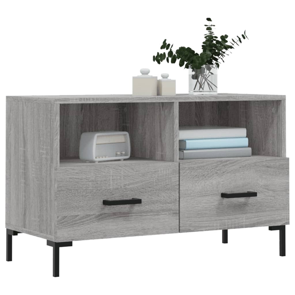 szürke sonoma színű szerelt fa TV-szekrény 80x36x50 cm