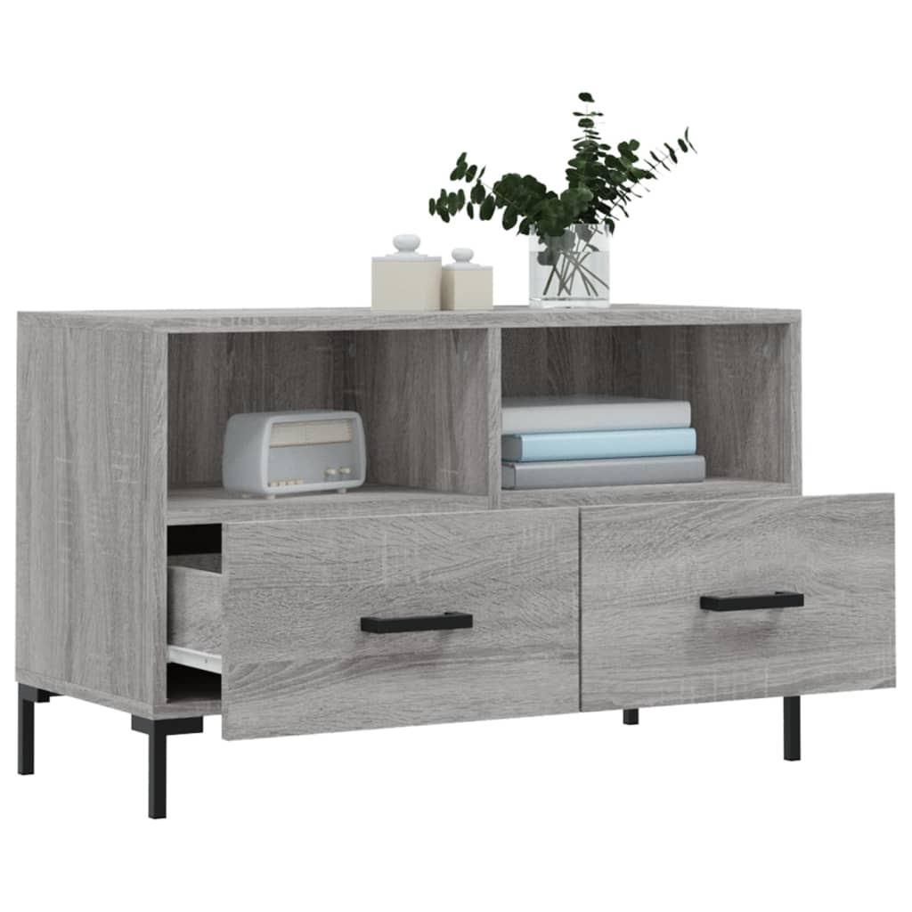 szürke sonoma színű szerelt fa TV-szekrény 80x36x50 cm