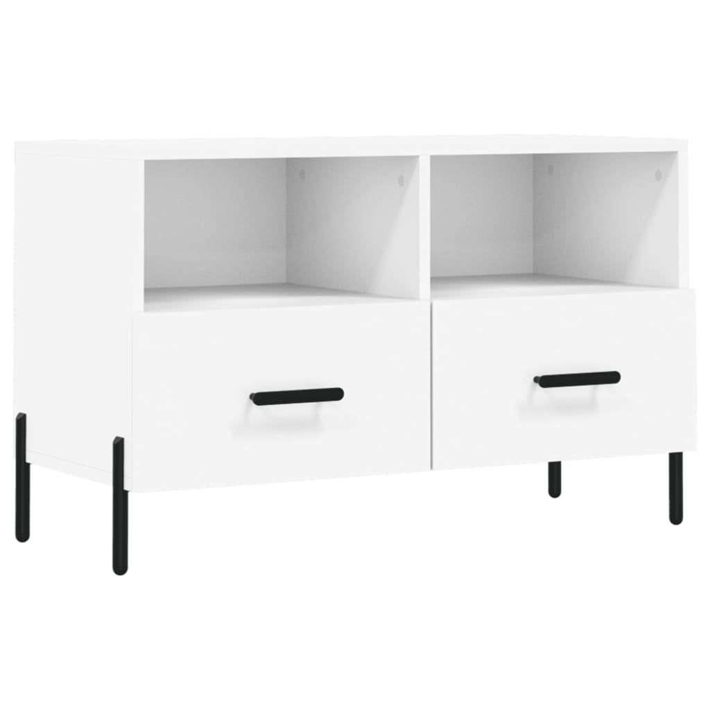 fehér szerelt fa TV-szekrény 80 x 36 x 50 cm