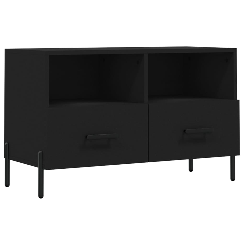 fekete szerelt fa TV-szekrény 80 x 36 x 50 cm