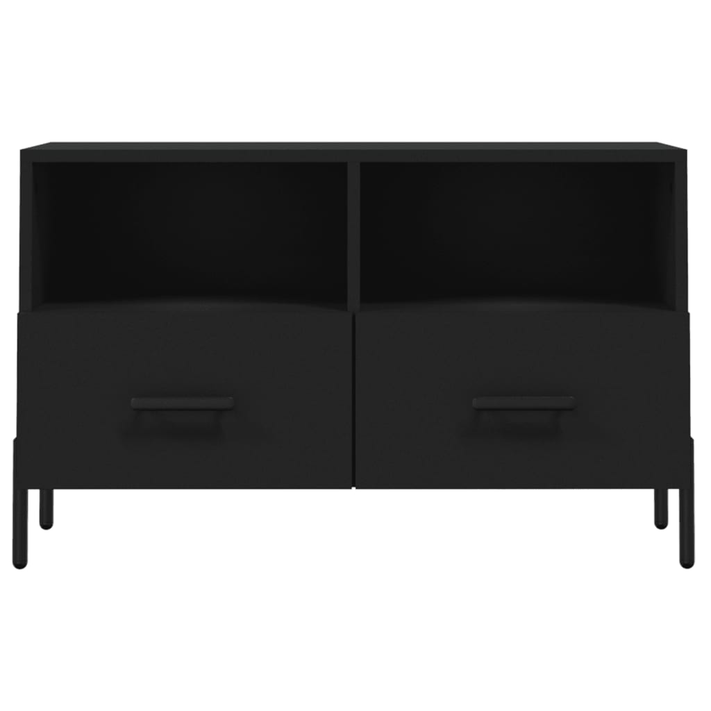 fekete szerelt fa TV-szekrény 80 x 36 x 50 cm