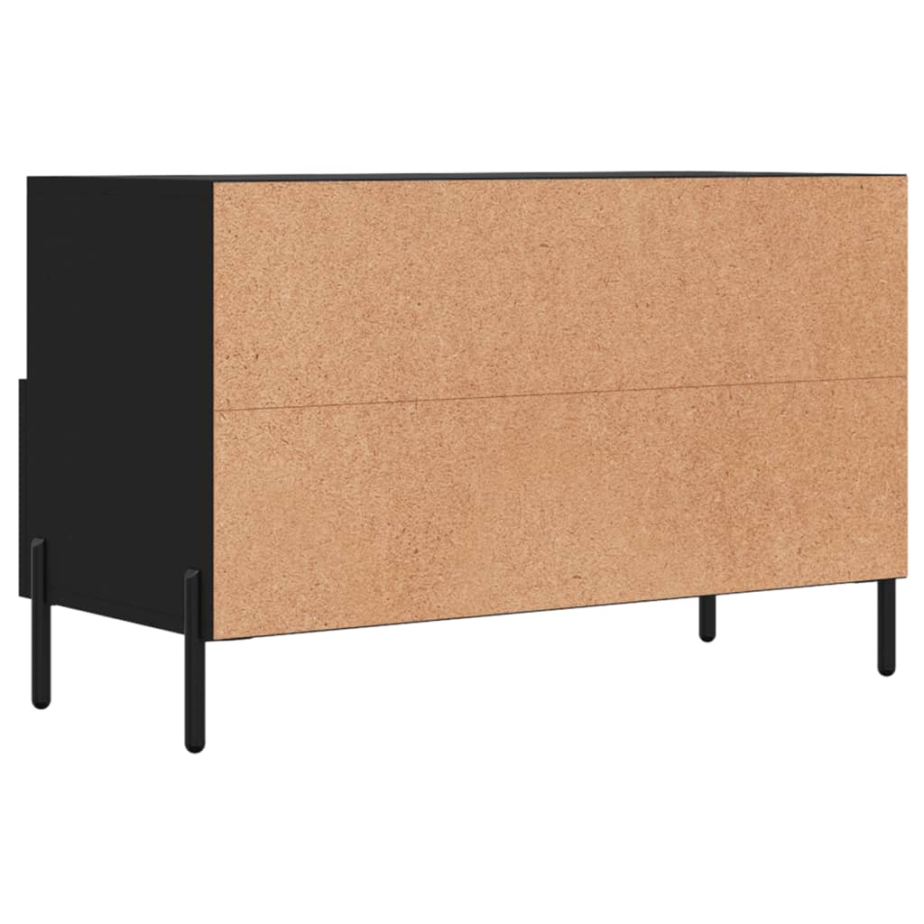 fekete szerelt fa TV-szekrény 80 x 36 x 50 cm