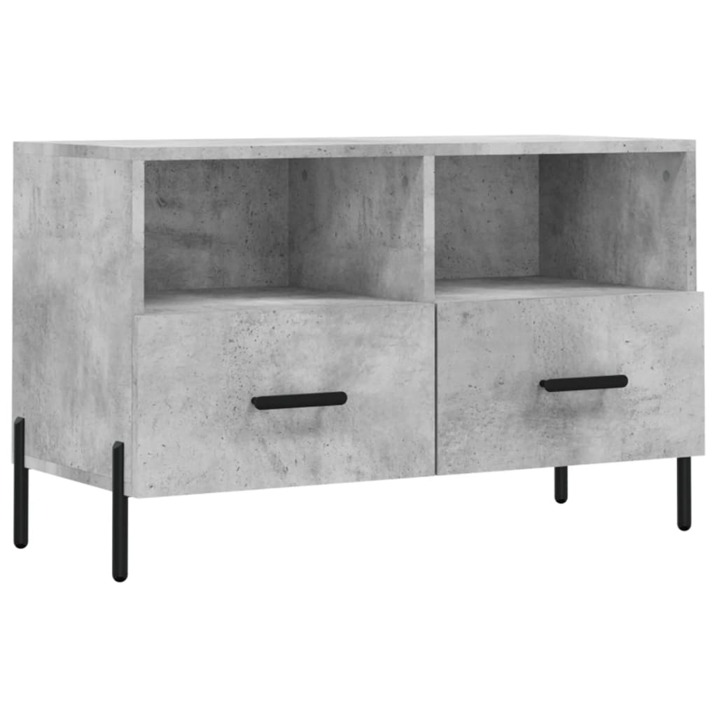 betonszürke szerelt fa TV-szekrény 80 x 36 x 50 cm