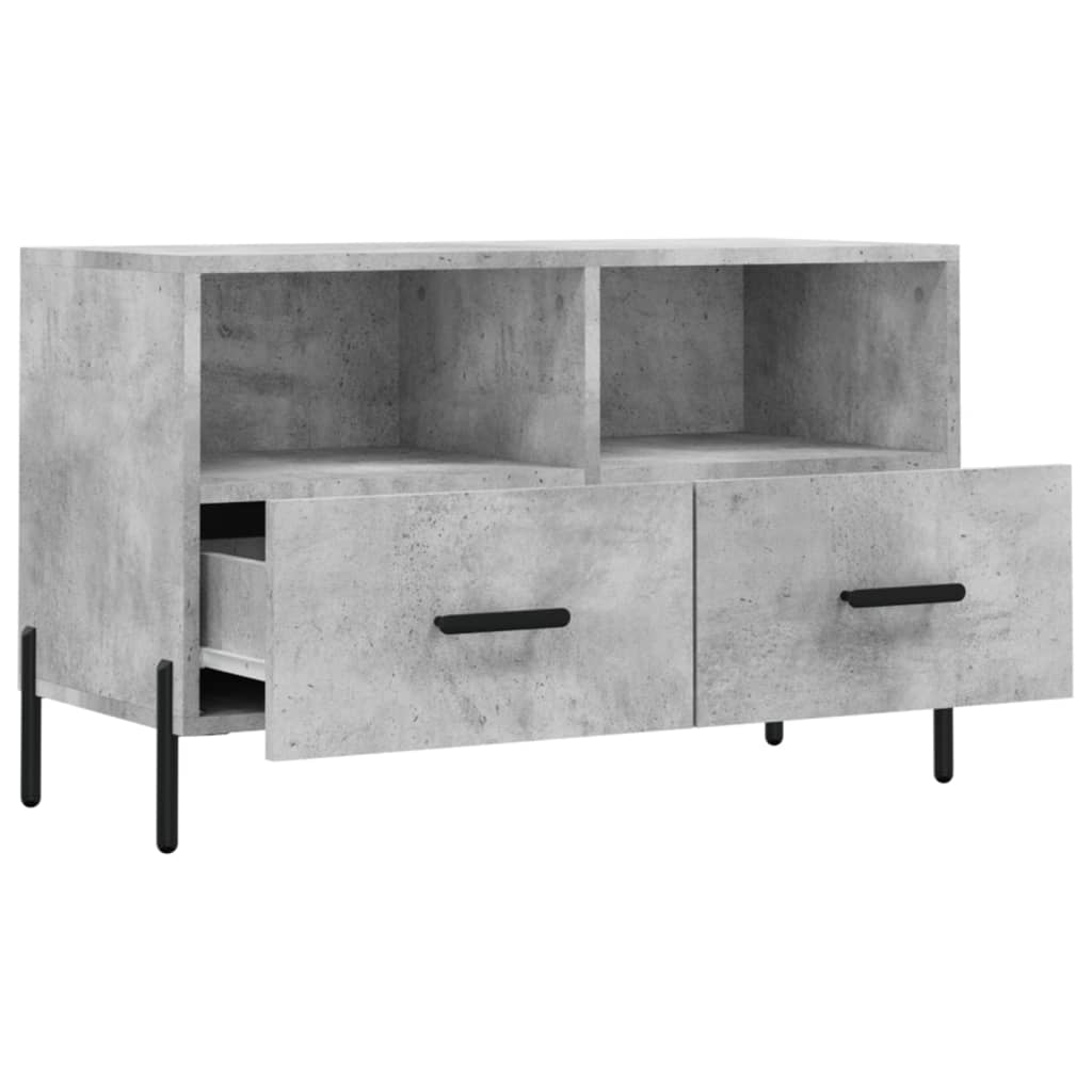 betonszürke szerelt fa TV-szekrény 80 x 36 x 50 cm