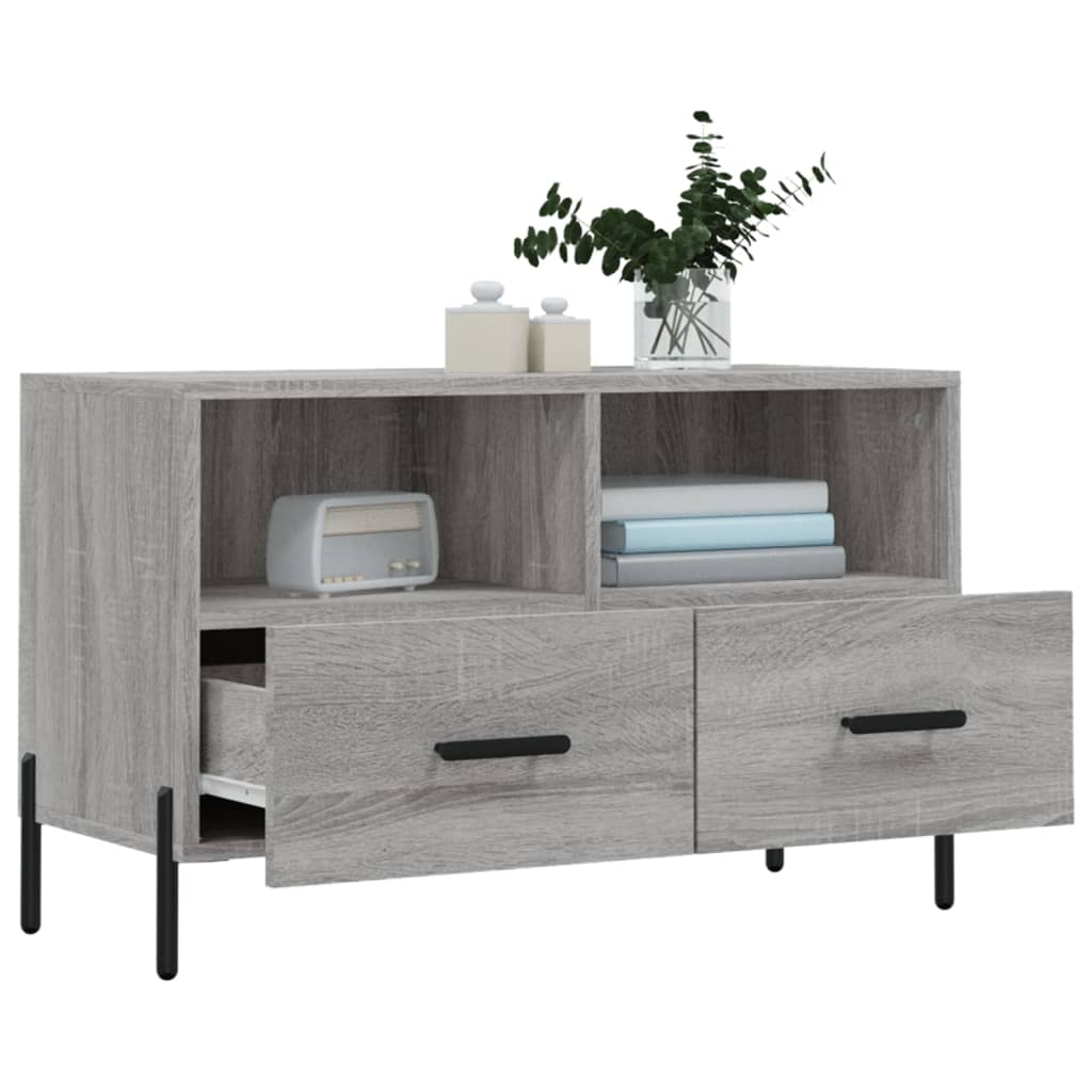szürke sonoma színű szerelt fa TV-szekrény 80x36x50 cm