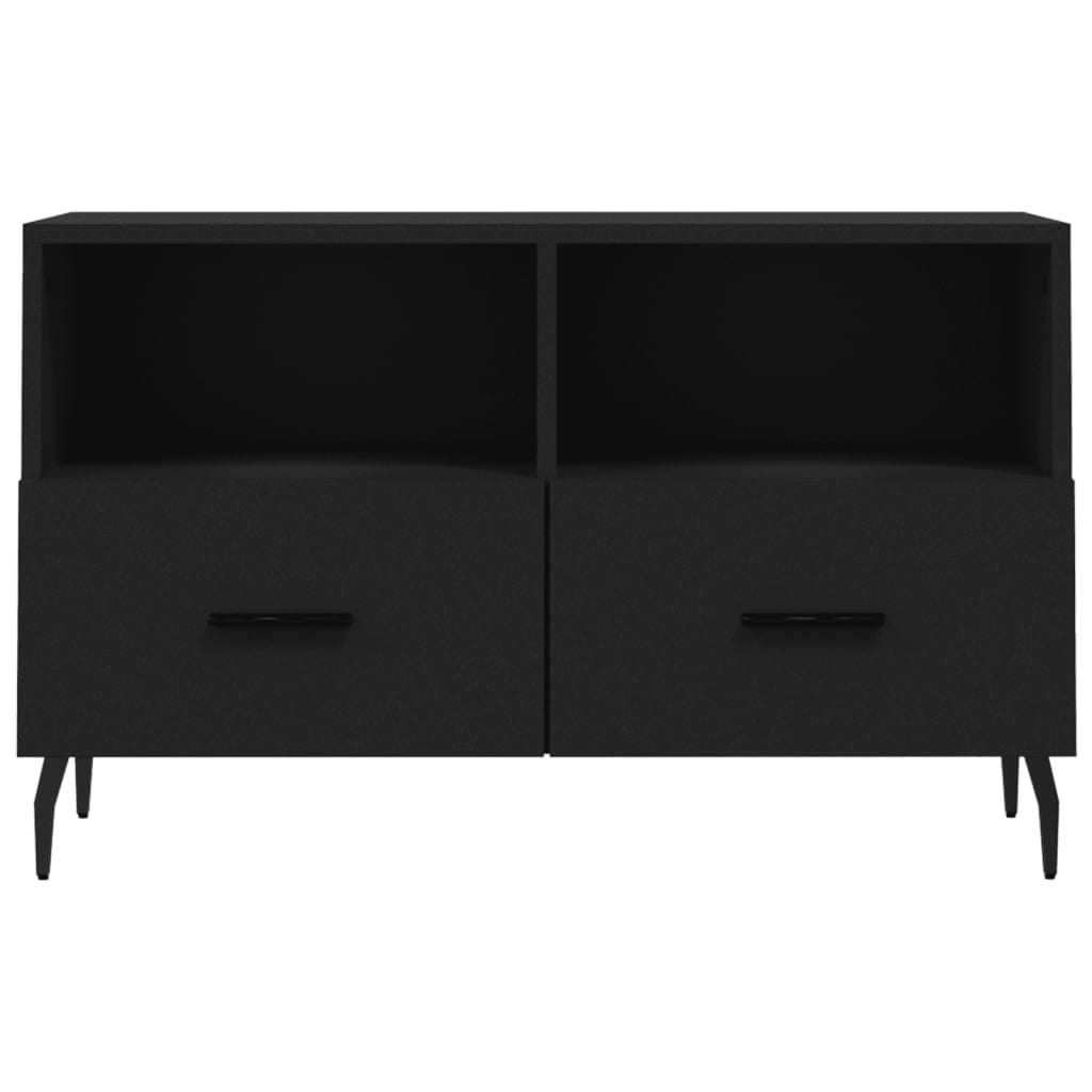 fekete szerelt fa TV-szekrény 80 x 36 x 50 cm