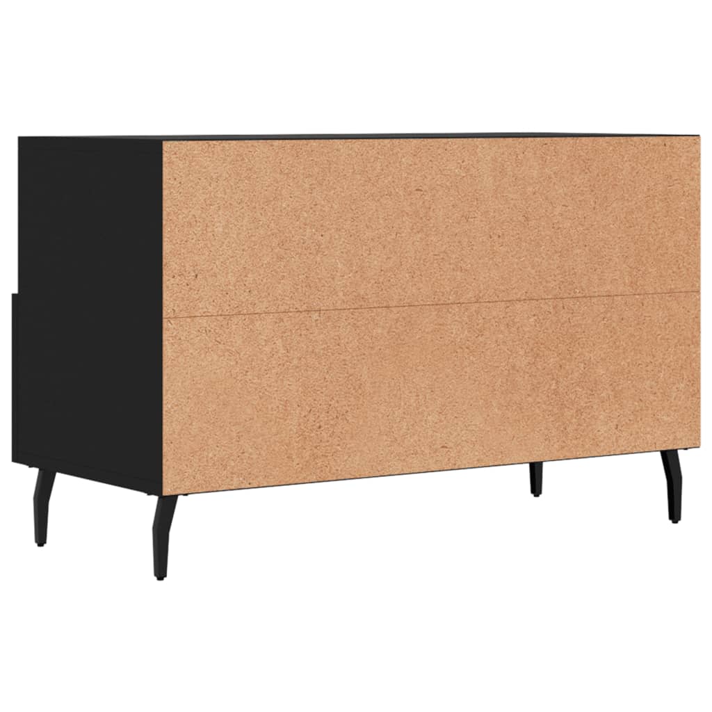 fekete szerelt fa TV-szekrény 80 x 36 x 50 cm