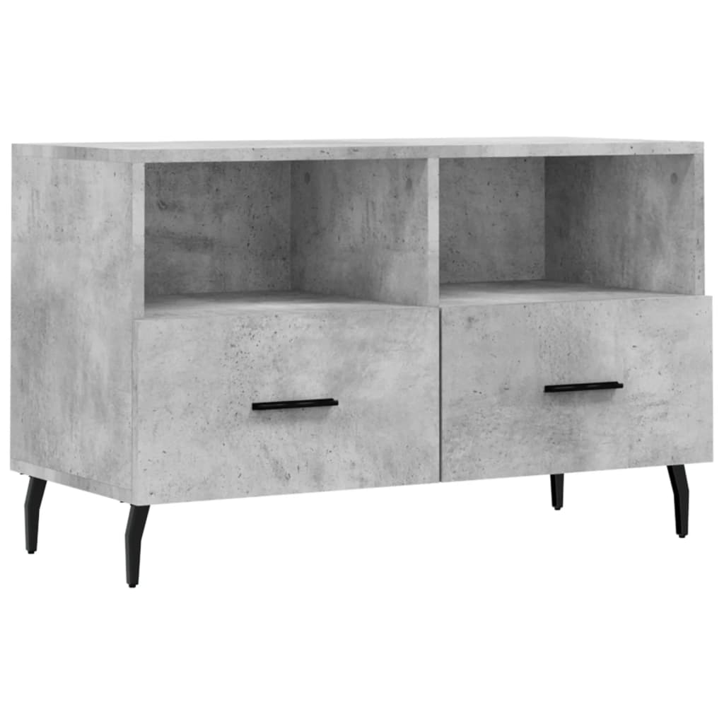 betonszürke szerelt fa TV-szekrény 80 x 36 x 50 cm