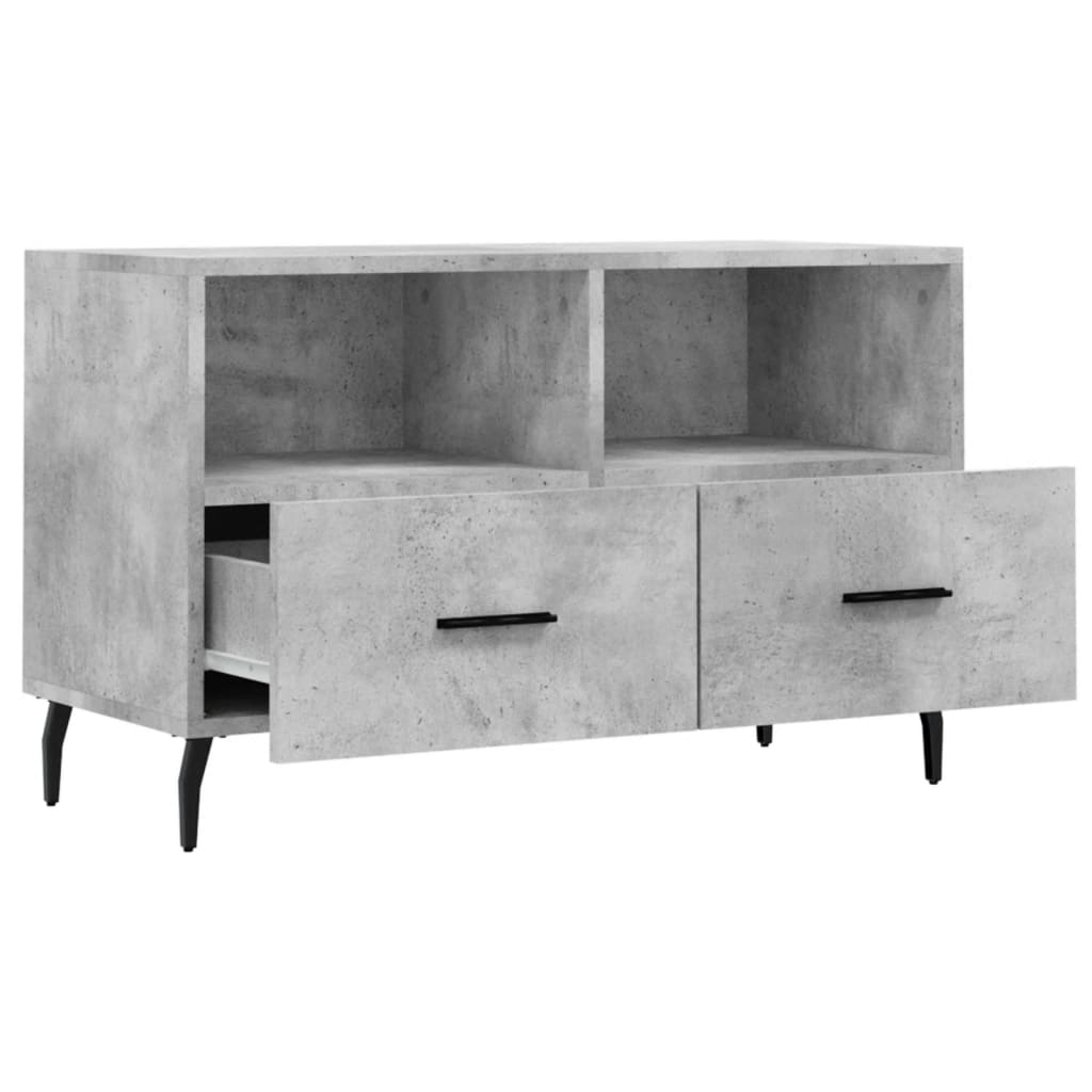 betonszürke szerelt fa TV-szekrény 80 x 36 x 50 cm