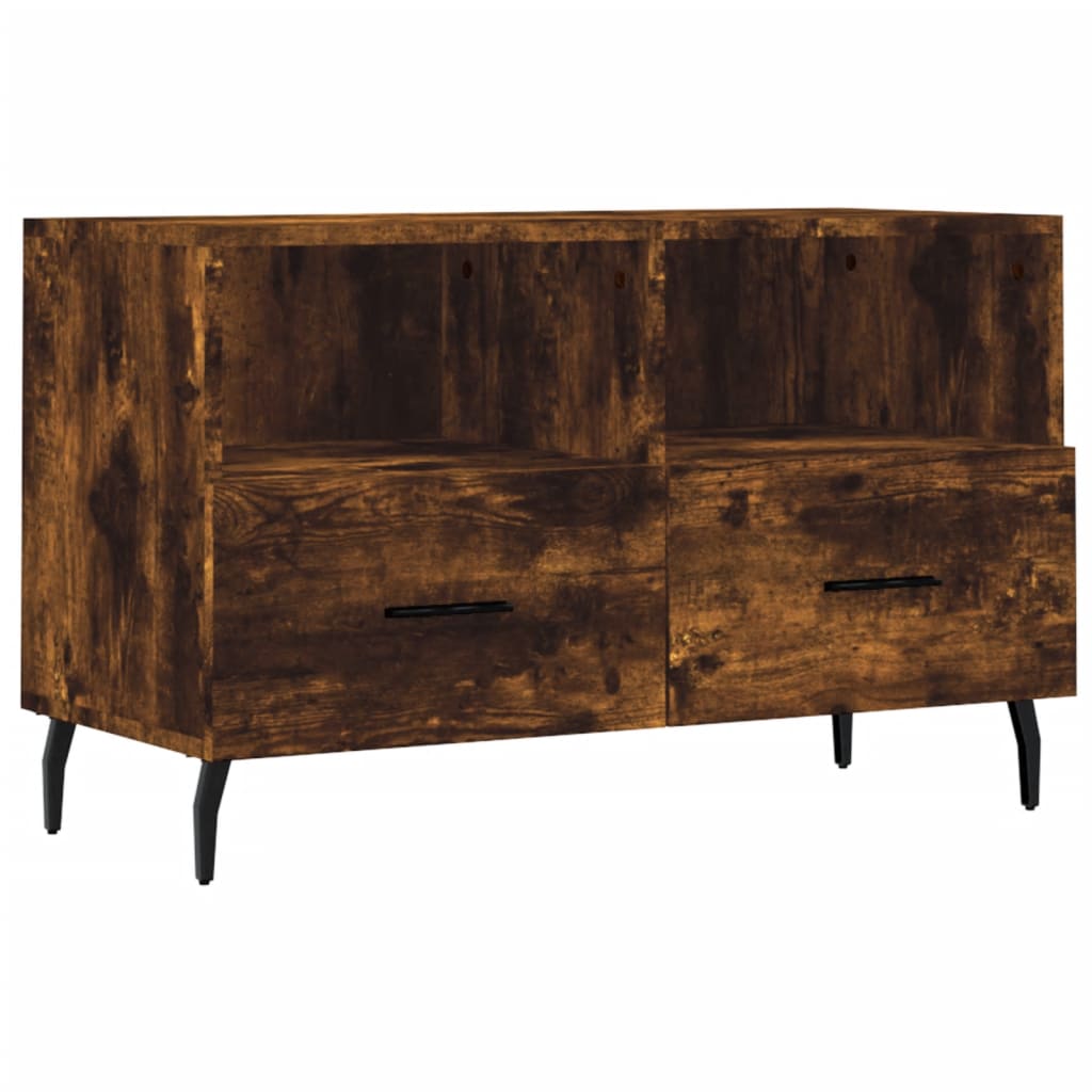 füstös tölgy színű szerelt fa TV-szekrény 80 x 36 x 50 cm