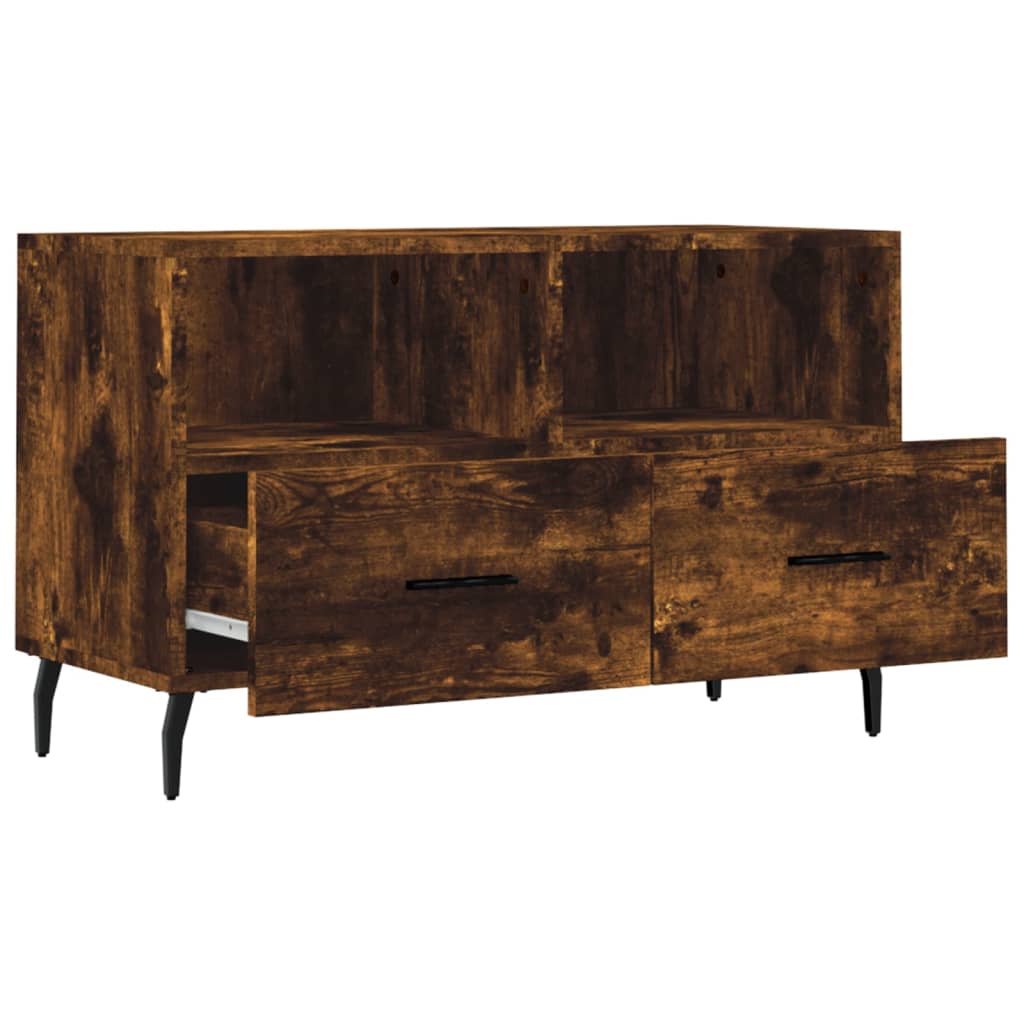 füstös tölgy színű szerelt fa TV-szekrény 80 x 36 x 50 cm