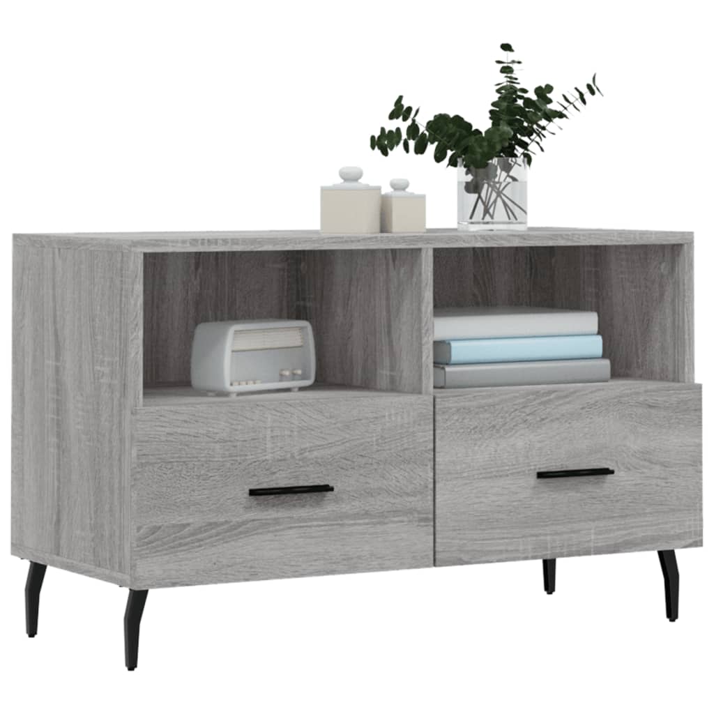 szürke sonoma színű szerelt fa TV-szekrény 80x36x50 cm