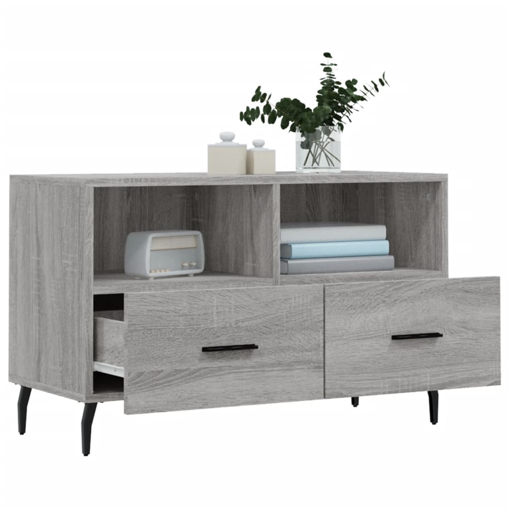 szürke sonoma színű szerelt fa TV-szekrény 80x36x50 cm