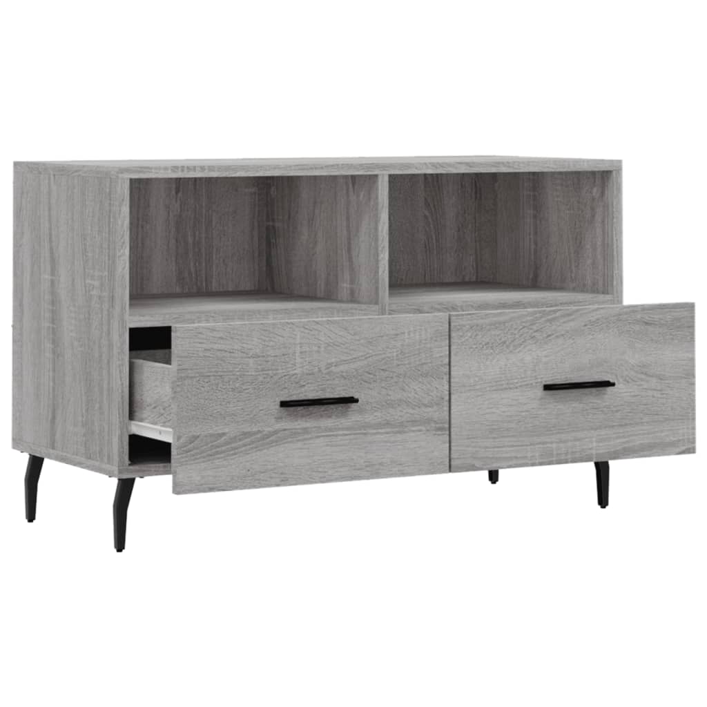 szürke sonoma színű szerelt fa TV-szekrény 80x36x50 cm