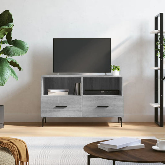 szürke sonoma színű szerelt fa TV-szekrény 80x36x50 cm