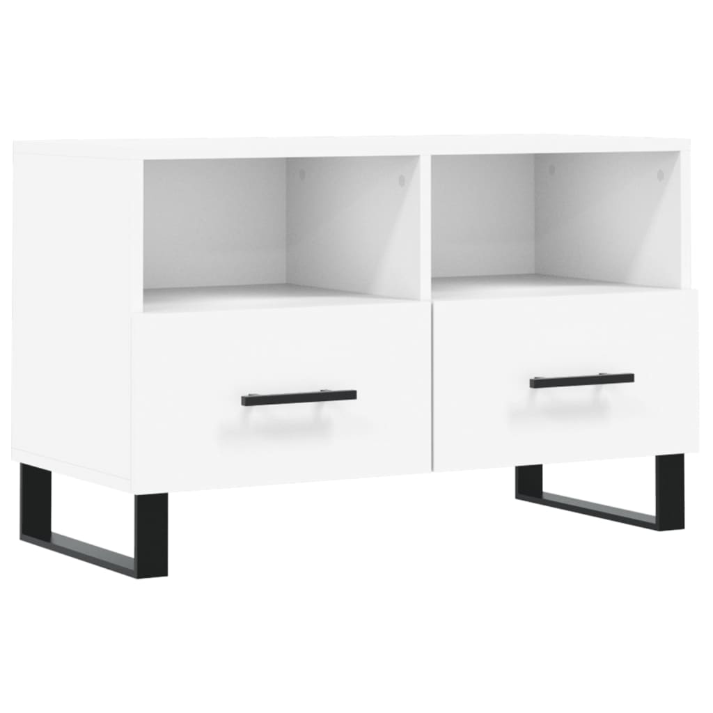 fehér szerelt fa TV-szekrény 80 x 36 x 50 cm