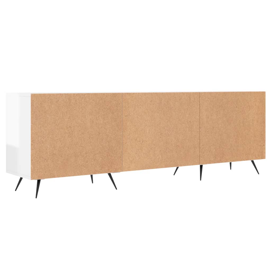 fehér magasfényű szerelt fa TV-szekrény 150x30x50 cm