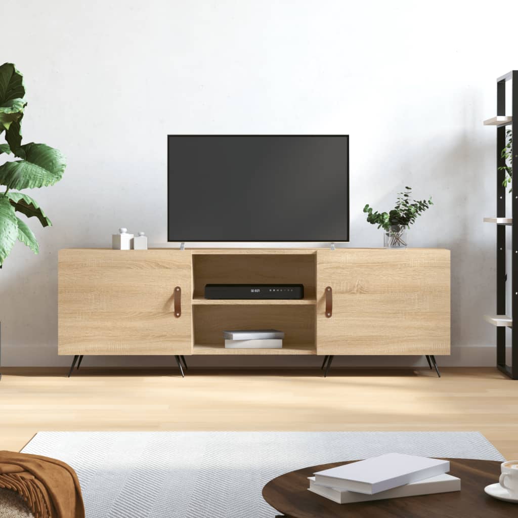 sonoma tölgyszínű szerelt fa TV-szekrény 150x30x50 cm