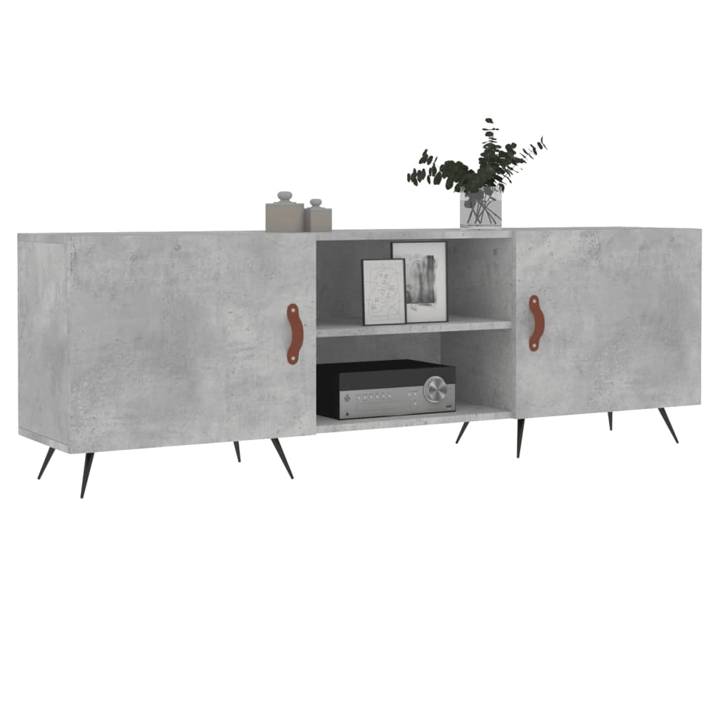 betonszürke szerelt fa TV-szekrény 150 x 30 x 50 cm
