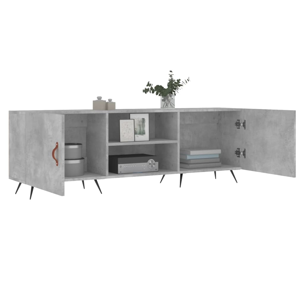 betonszürke szerelt fa TV-szekrény 150 x 30 x 50 cm