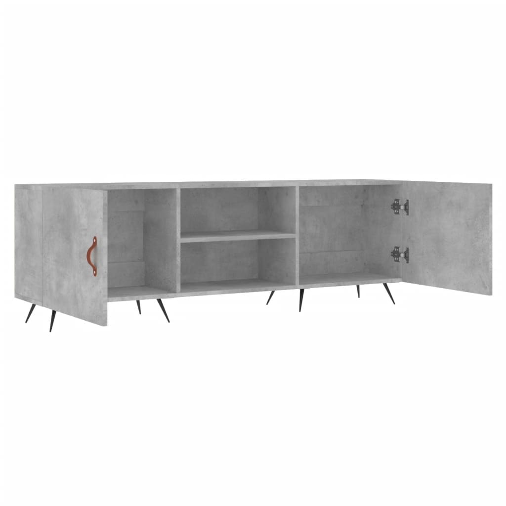 betonszürke szerelt fa TV-szekrény 150 x 30 x 50 cm