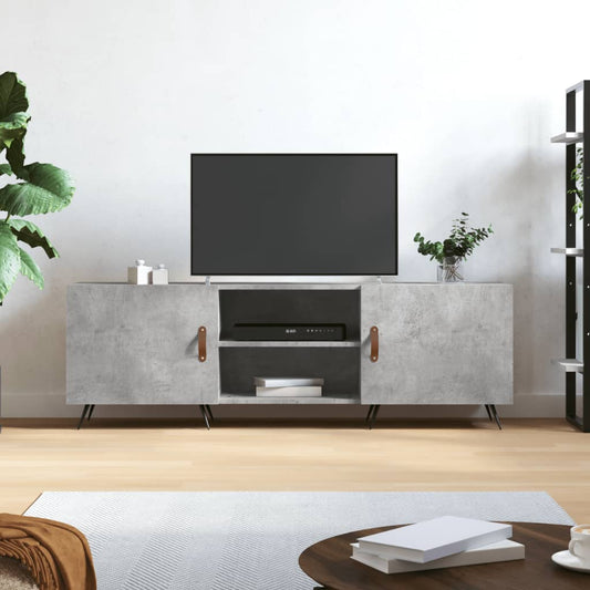 betonszürke szerelt fa TV-szekrény 150 x 30 x 50 cm