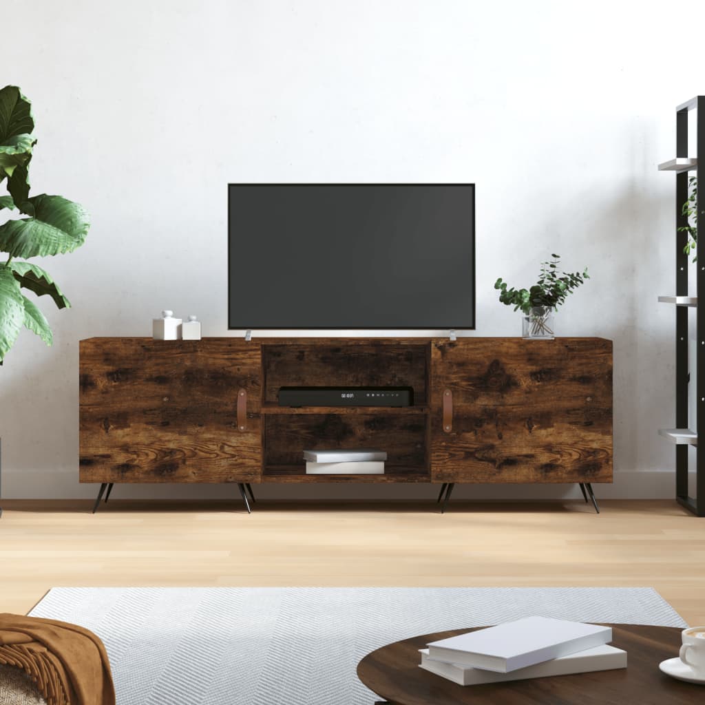 füstös tölgy színű szerelt fa TV-szekrény 150 x 30 x 44,5 cm