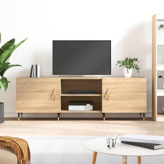 sonoma tölgyszínű szerelt fa TV-szekrény 150x30x50 cm