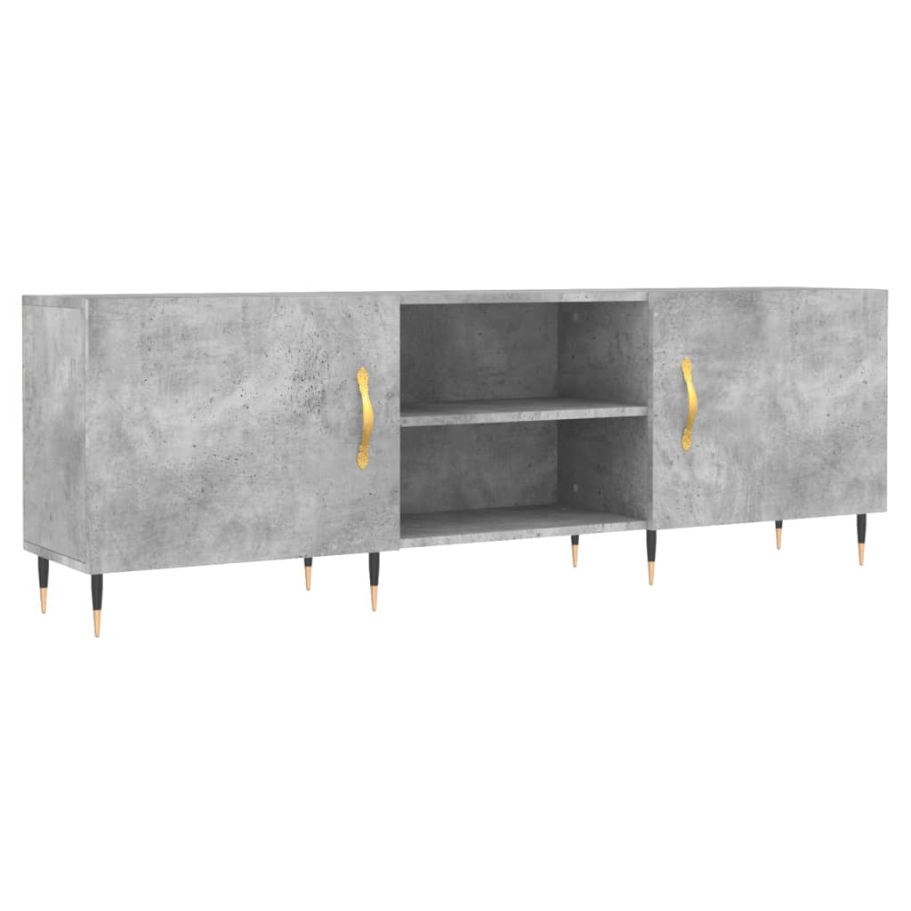 betonszürke szerelt fa TV-szekrény 150 x 30 x 50 cm
