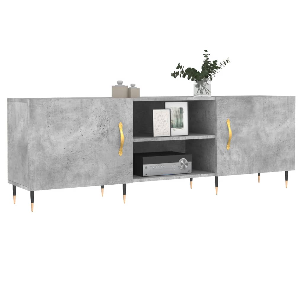betonszürke szerelt fa TV-szekrény 150 x 30 x 50 cm