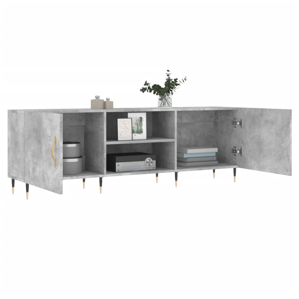 betonszürke szerelt fa TV-szekrény 150 x 30 x 50 cm