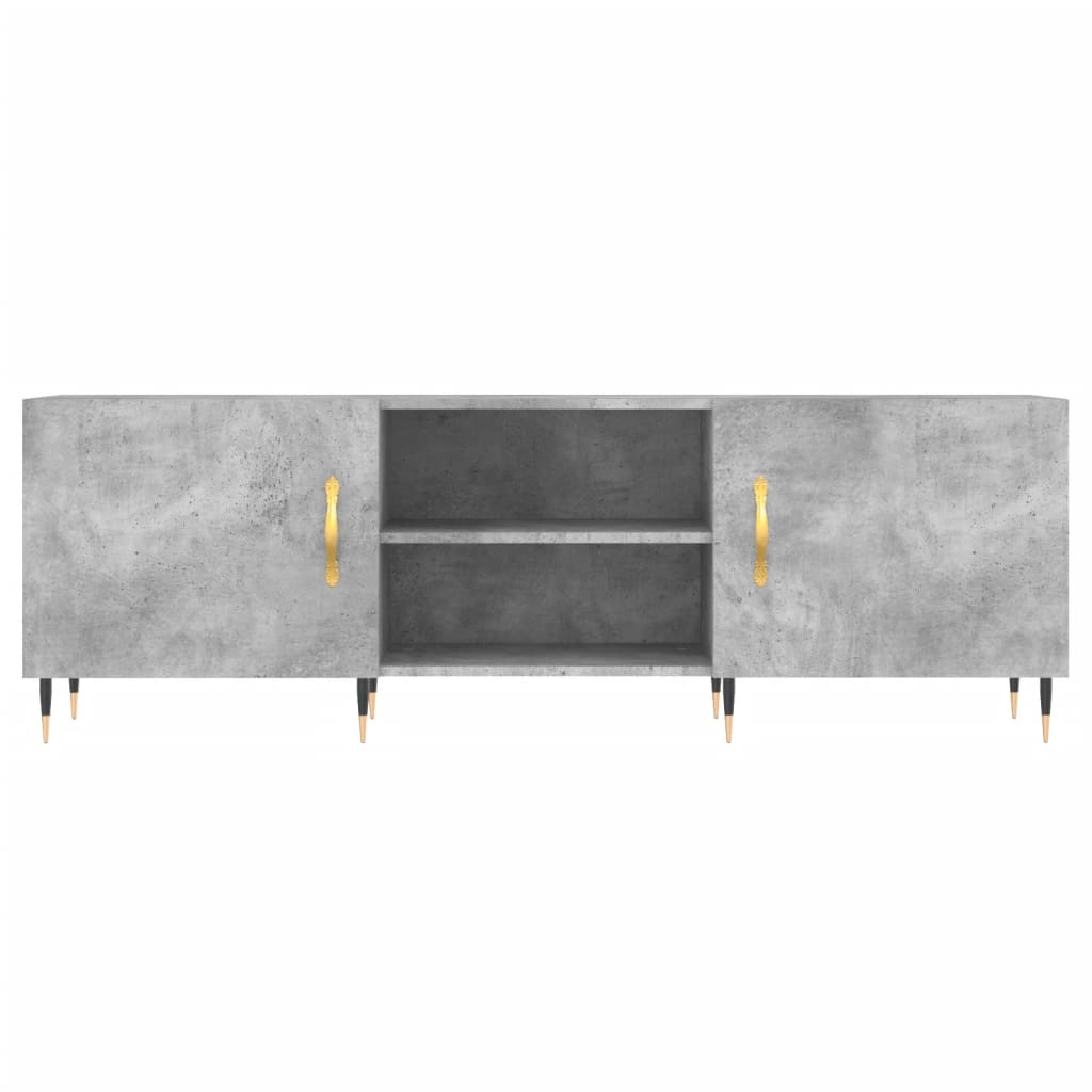 betonszürke szerelt fa TV-szekrény 150 x 30 x 50 cm