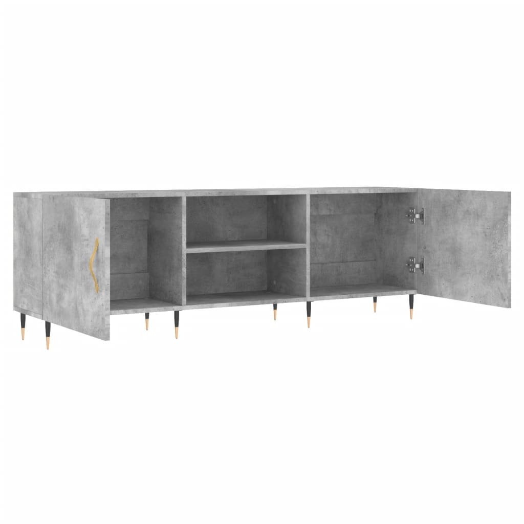 betonszürke szerelt fa TV-szekrény 150 x 30 x 50 cm