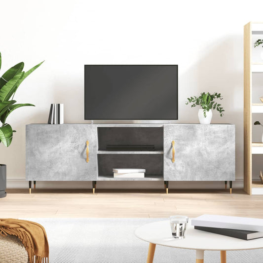 betonszürke szerelt fa TV-szekrény 150 x 30 x 50 cm