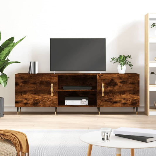 füstös tölgy színű szerelt fa TV-szekrény 150 x 30 x 44,5 cm