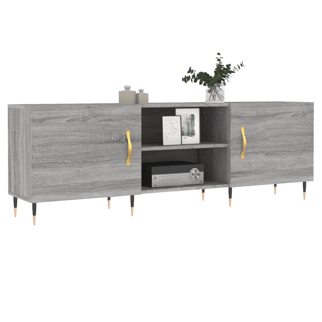 szürke sonoma színű szerelt fa TV-szekrény 150x30x50 cm