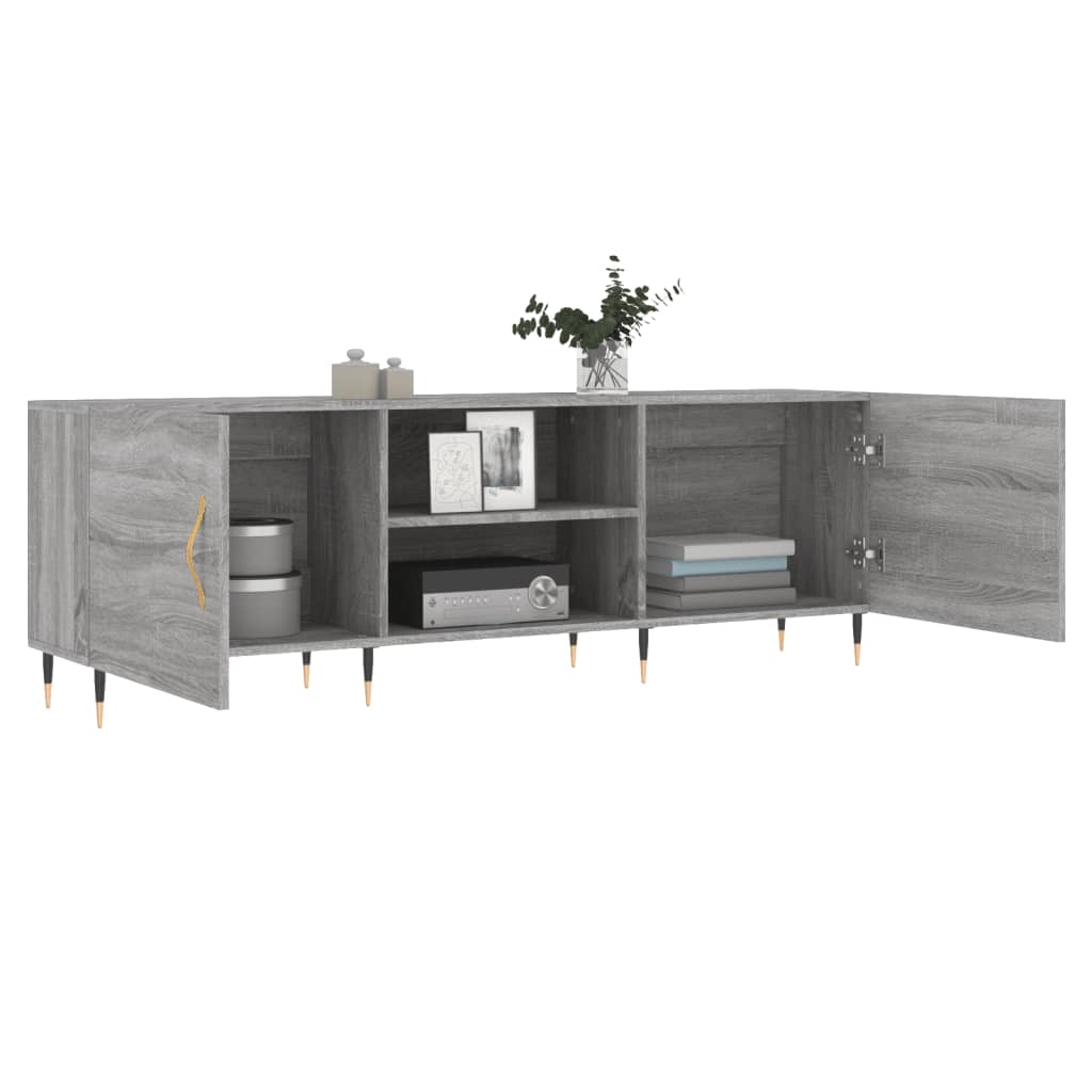 szürke sonoma színű szerelt fa TV-szekrény 150x30x50 cm