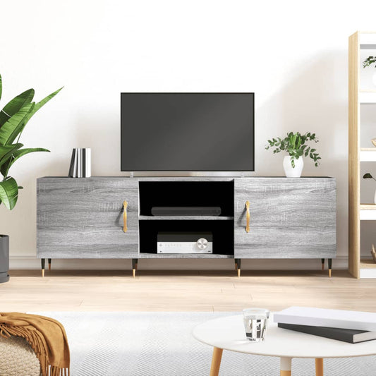 szürke sonoma színű szerelt fa TV-szekrény 150x30x50 cm