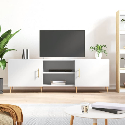fehér szerelt fa TV-szekrény 150 x 30 x 50 cm