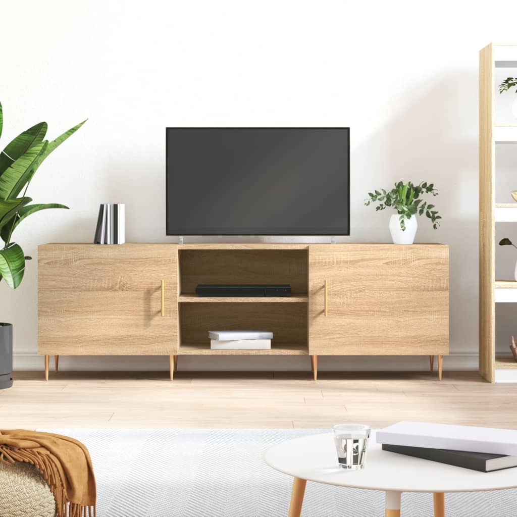 sonoma tölgyszínű szerelt fa TV-szekrény 150x30x50 cm